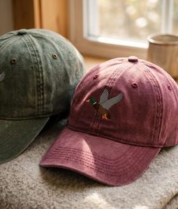 Embroidered Mallard Ducks Baseball Hat, Nature Outdoors Cap, Duck Hunting Wear